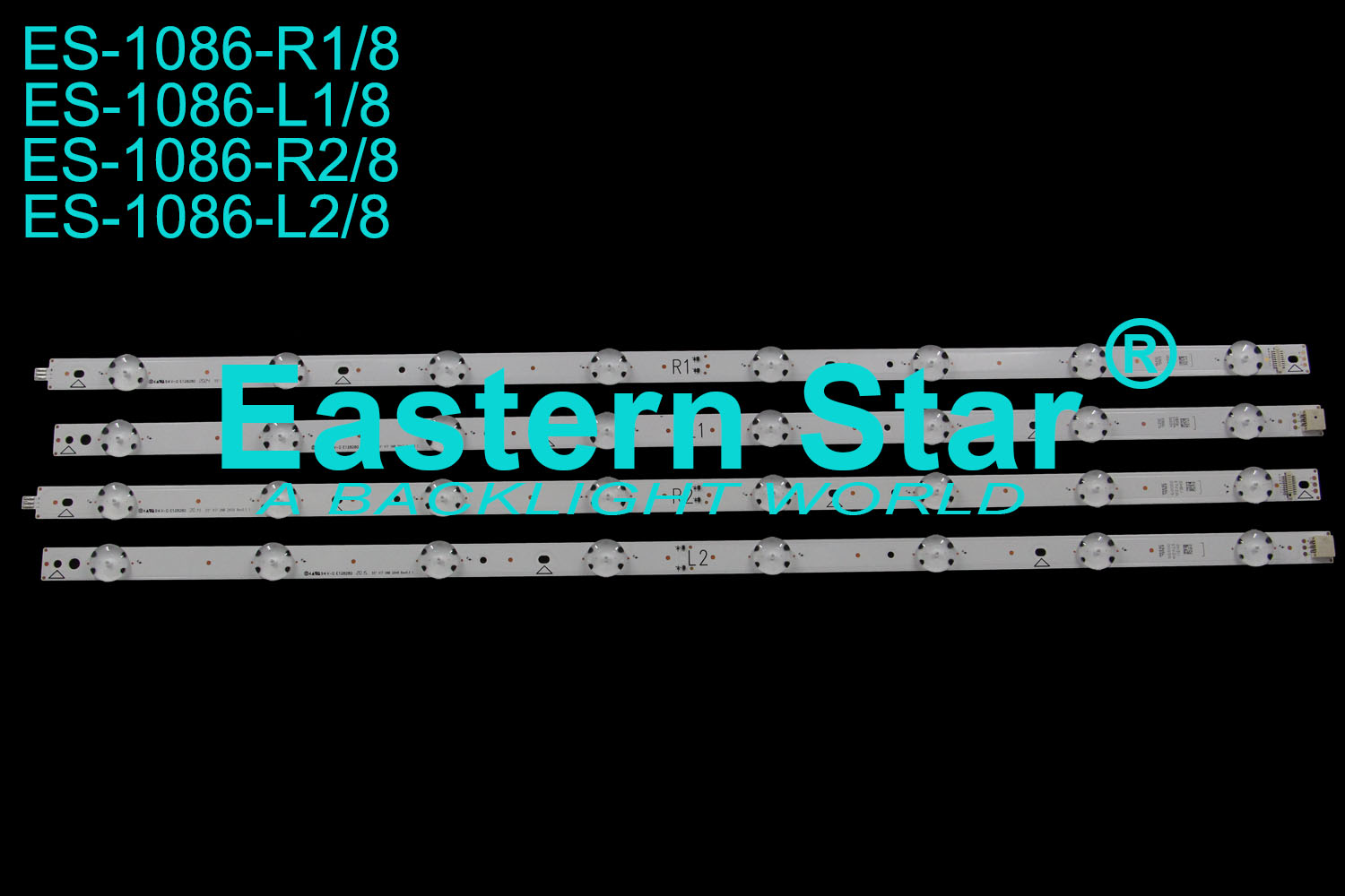 ES-1086 LED TV Backlight use for Lg L1: 55'' V17 UNB 2647 Rev0.3 1 6916L 3587A / L2: 55'' V17 UNB 2648 Rev0.3 1 6916L 3588A / R1:55'' V17 UNB 2649 Rev0.3 1 6916L 3589A / R2: 55 '' V17 UNB 2650 Rev0.3 1 6916L 3590A