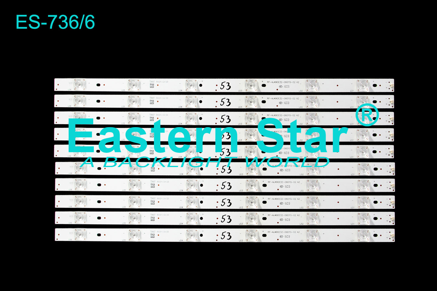 ES-736 LED TV Backlight use for Sharp 49'' TV  LC-49CFE6241K RF-AJ490E32-0601S-02 A2 /TI88H7 R6129 1124 120 LED STRIPS(10)