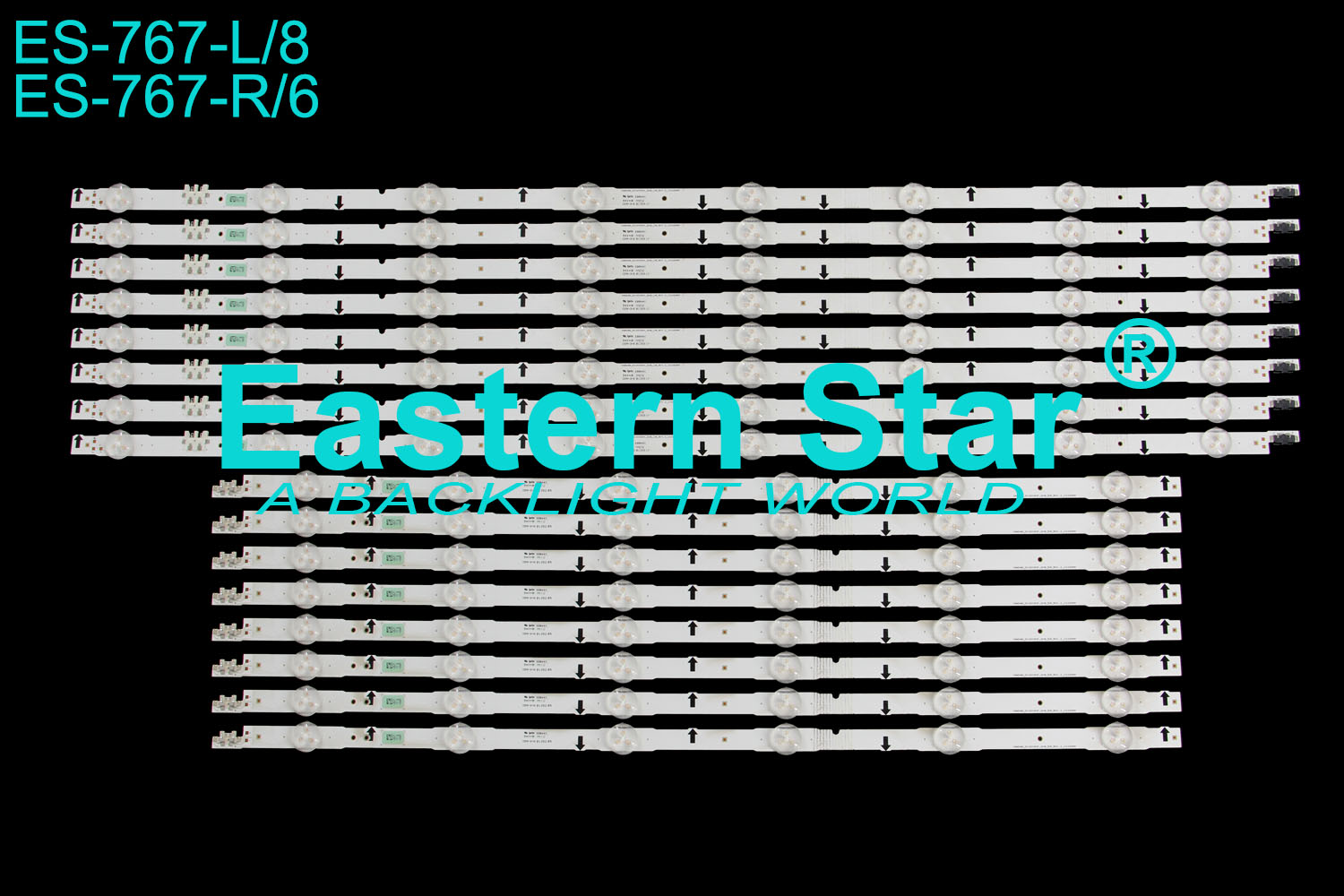 ES-767 LED TV Backlight use for Samsung  65'' UN65H6350AF 2014SVS65F_3228_L08_REV1.2_131230NHF /2014SVS65F_3228_R06_REV1.2_131230NHF D4GE-650DCA-R2 , BN96-30435A  LED STRIPS(16)