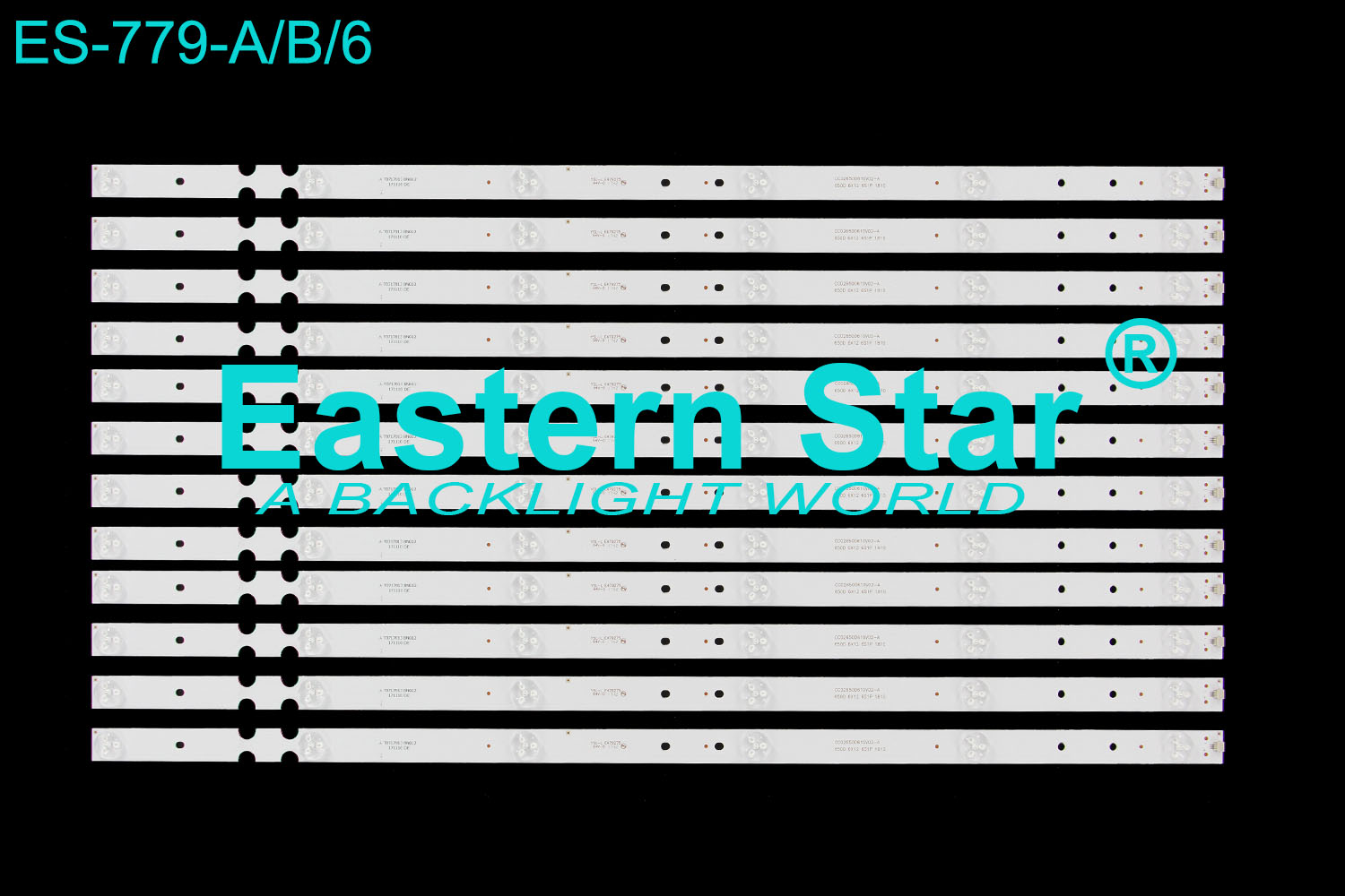 ES-779 LED TV Backlight use for Rca 65'' RCA RTU6549 CC02650D610V02-A/B 650D 6X12 6S1P 1810 LED STRIPS(12)