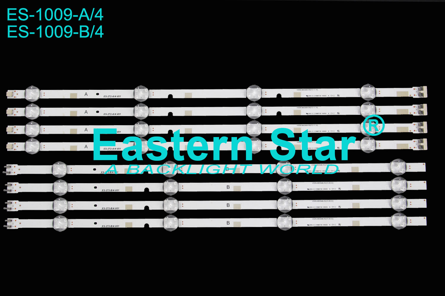 ES-1009 LED TV BACKLIGHT use for Samsung 48'' 4+4LEDs V5DN-480SMA-R4[15.11.19] V5DN-480SMB-R3[15.06.02] LED BACKLIGHT STRIPS (8)