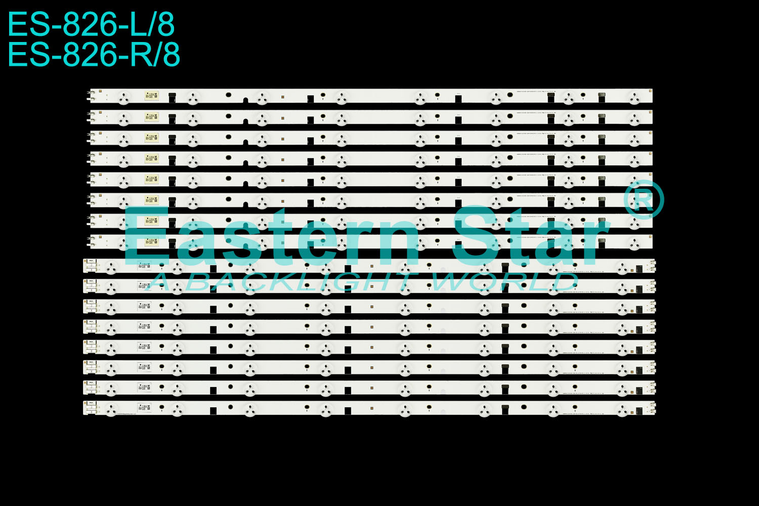 ES-826 LED TV Backlight use for 60'' Samsung UNE60EH6000 SLED 2011SVS60 3228 LEFT08/RIGHT08 REV1.0  LED STRIPS(16)