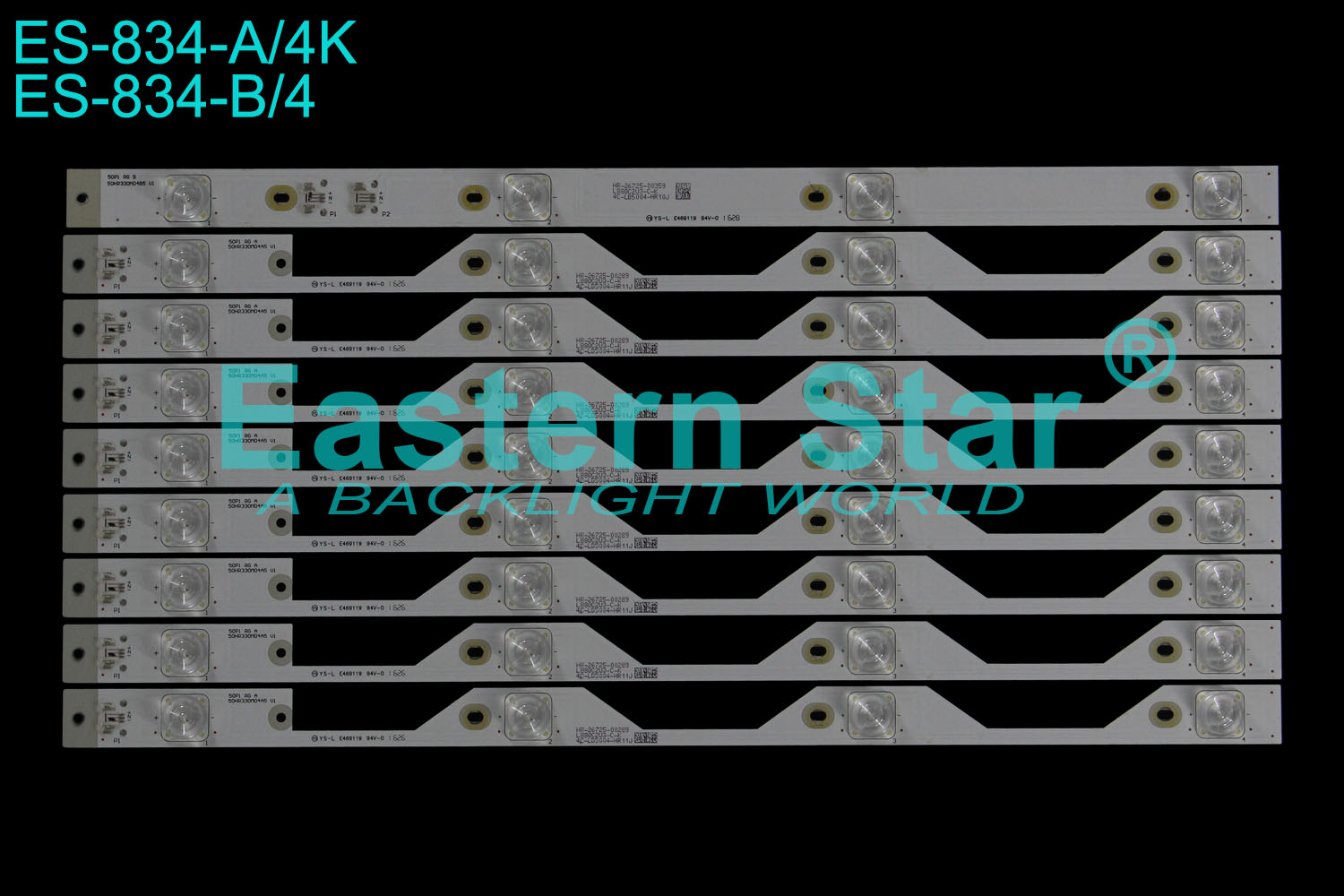 ES-834 LED TV Backlight use for 50'' Tcl TV 50UP130 UDULED0GS023 50P1 VD A 50HR330M04A6 V1  4C-LB5004-HR07J LED STRIPS(9)