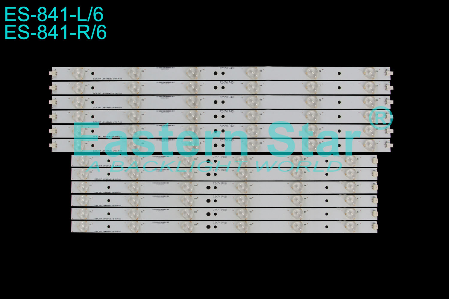 ES-841 LED TV Backlight use for 46'' Philips TV 46PFL3008D/78 LBM460P0601-AI-3(HF)(0) LED STRIPS(12)