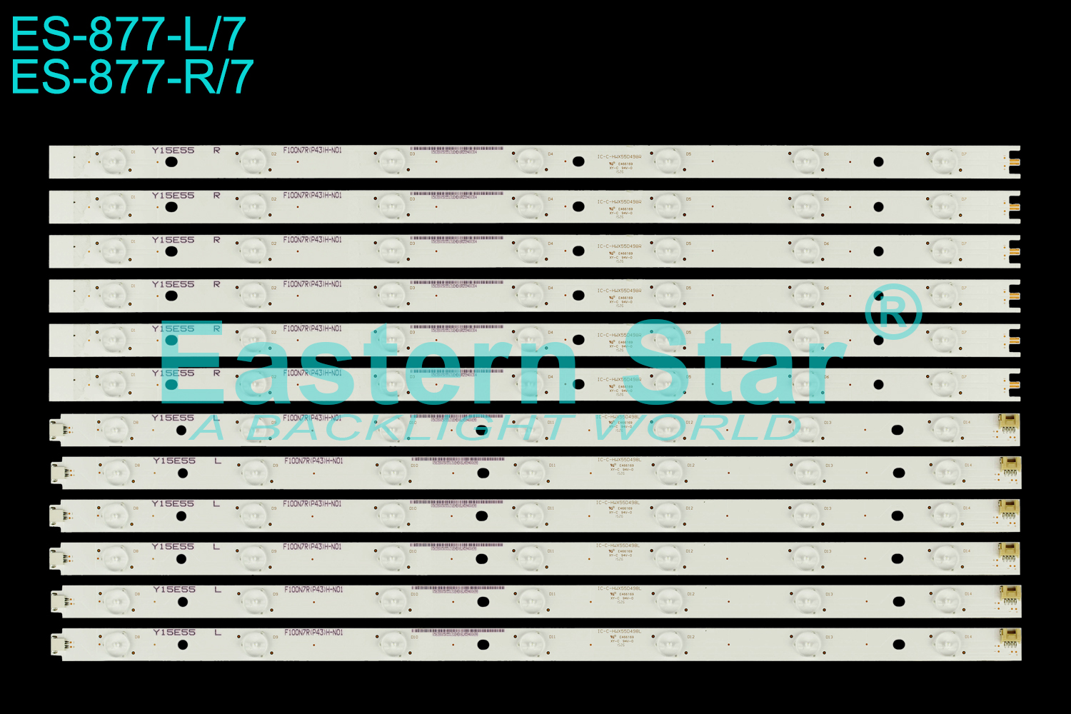 ES-877 LED TV Backlight use for Vizio 55'' TV E55-C2 IC-C-HWX55D498L/R LED STRIPS(12)