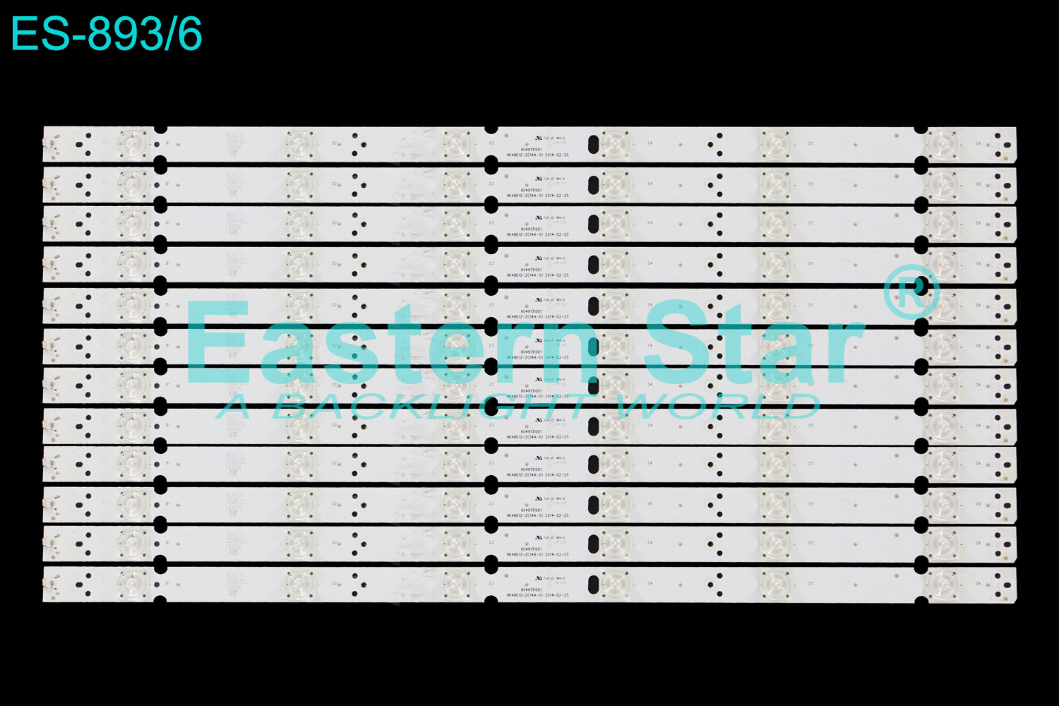 ES-893 LED TV Backlight use for 48'' Sanyo FVD48P4 HK48D12-ZC14A-01 2014-02-25 LED STRIPS(12)