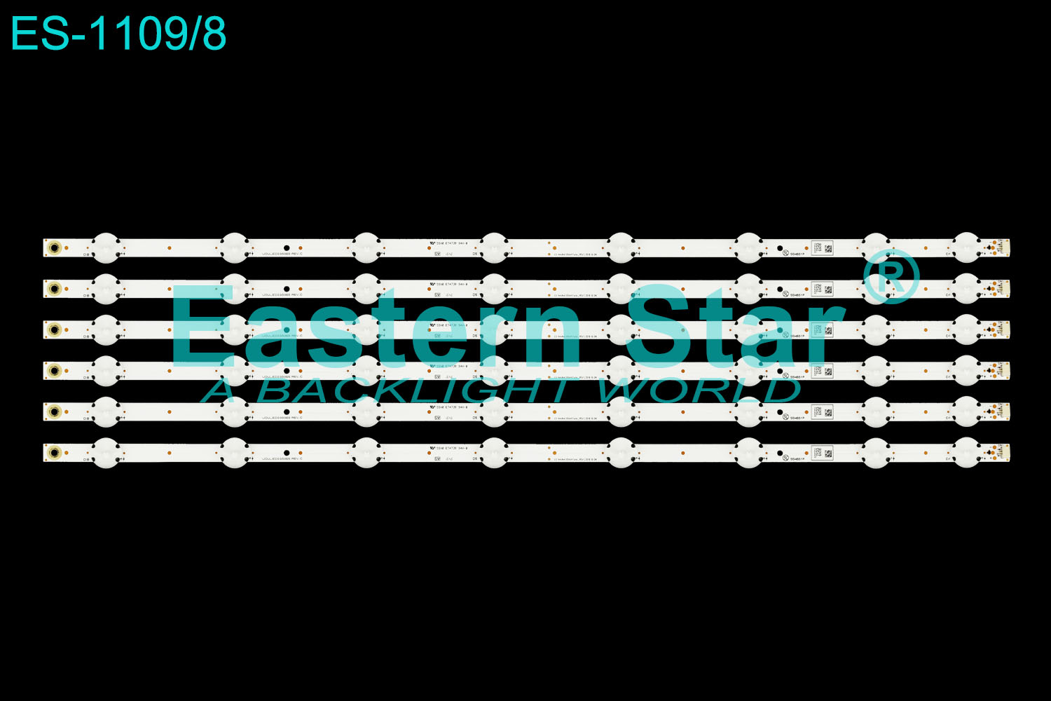 ES-1109 LED TV Backlight use for 55" Philips 55PFL56 UDULED0GS065  55inch Funai_REV.C 2016.10.04 LED STRIPS(6)