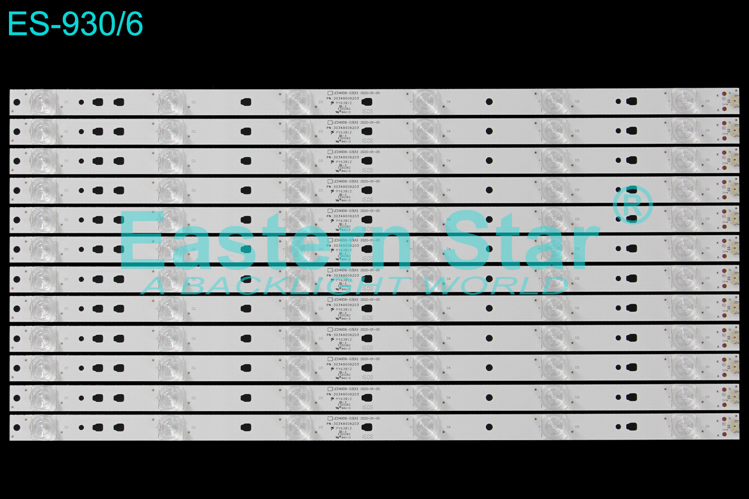 ES-930 LED TV Backlight use for 49" Haier FD4951A-LU LED49D6-03(A) 30349006203 LED50D6-ZC14AG-03 LED STRIP(12)