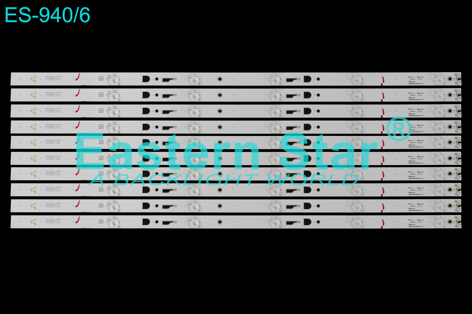 ES-940 LED TV Backlight use for 55" Hitachi 55R7 55D1620|55HR332M06A6 4C-LB550T-HR3 LE8RB2RO-D-K HR-76726-07854 LED STRIP(10)