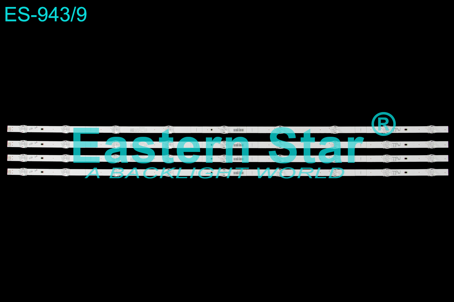 ES-943 LED TV Backlight use for 50" Onn 100005396 ZG50G5S3030090495RREV1.0 LB-C500-G5S-U-P-9-14-X1 50F6100(P) / ZG50E6000P303090478DREV1.3 SLC 50F6000(P) LB-C500U17-E60-C-G72-XRD1  LED STRIP(4)