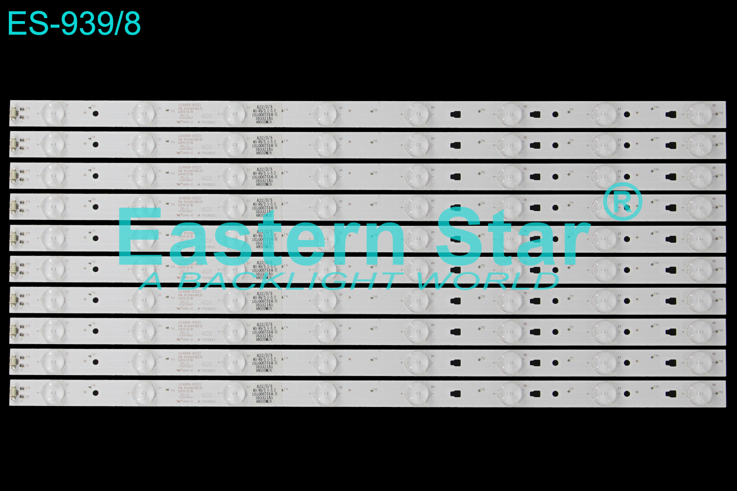 ES-939 LED TV Backlight use for 48" Haier 48C6 48UF2500 30348008220, LE48D8-03(D) LED STRIP(10)