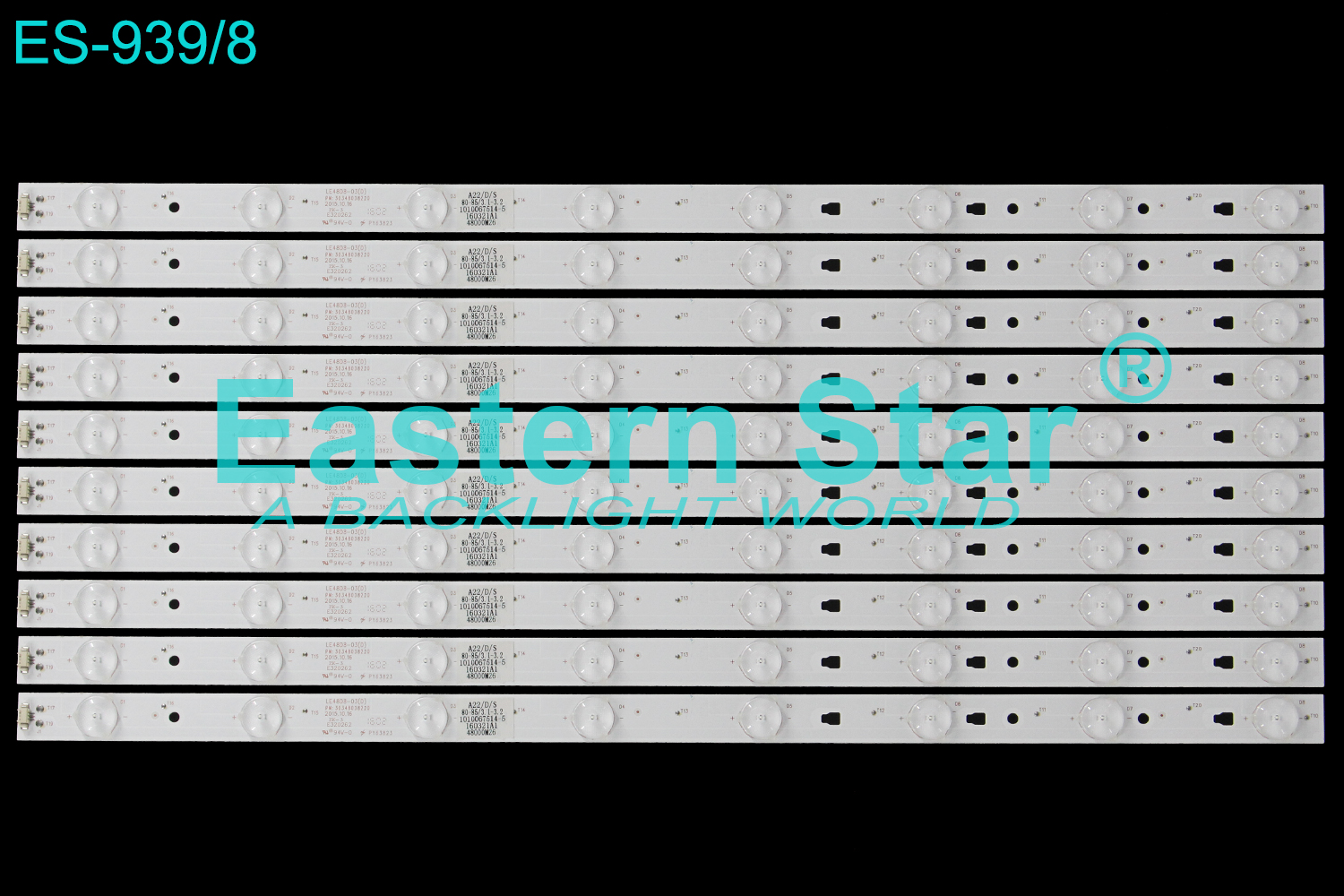 ES-939 LED TV Backlight use for 48" Haier 48C6 48UF2500 30348008220, LE48D8-03(D) LED STRIP(10)