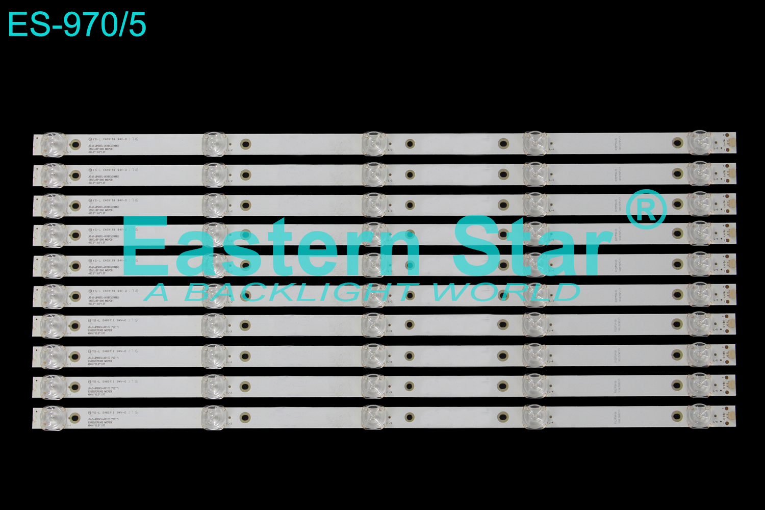 ES-970 LED TV Backlight use for 55" JS-D-JP55EU-051EC E55EU/EP1000 MCPCB 490.0*15.0*1.0T LED STRIP(10)