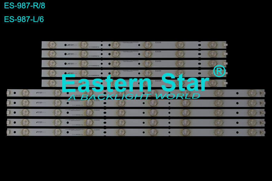 ES-987 LED TV Backlight use for 50" Element ELEFW502, SE50FY10，DW50F1Y1 IC-A-CNA050D173R，IC-A-CNA050D173L LED STRIP(10)