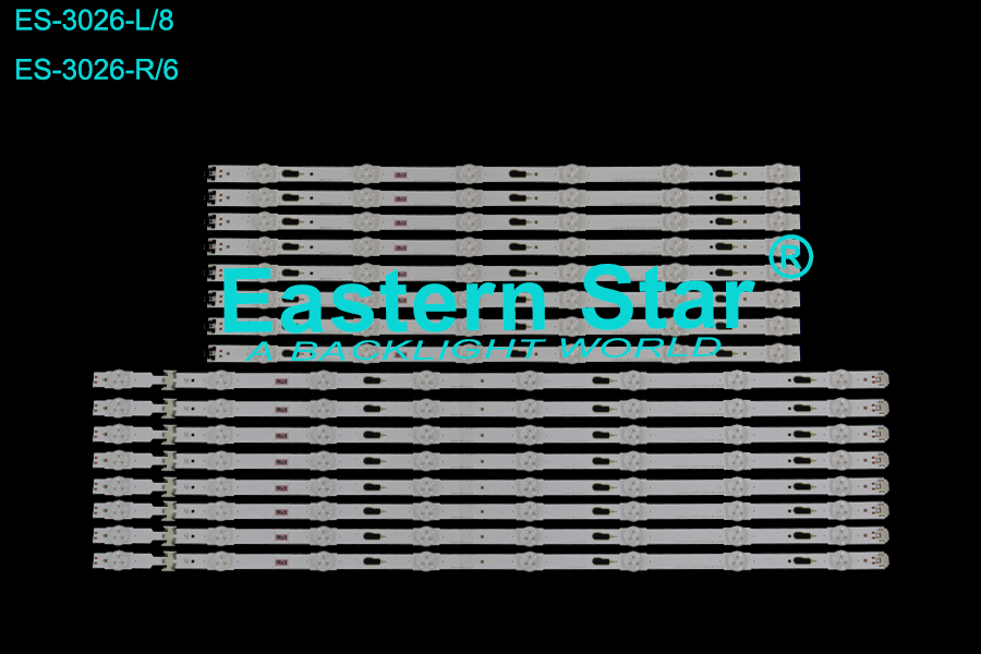 ES-3026 LED TV Backlight use for 60" Samsung UA60KU6000KMXL  L/R: S_5U70_60_FL_L8_REV1.4_150514_LM41-00120X  BN96-39663A  / V5DU-600DCA-R1 LED STRIP(16)