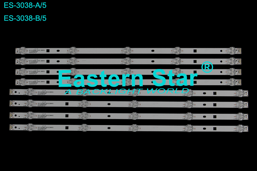 ES-3038 LED TV Backlight use for 49" Sast LE500-E1W JS-D-AP49DH-A51EC  14-01490D1603A  449.0*12.0*1.0T  LED STRIP(8)