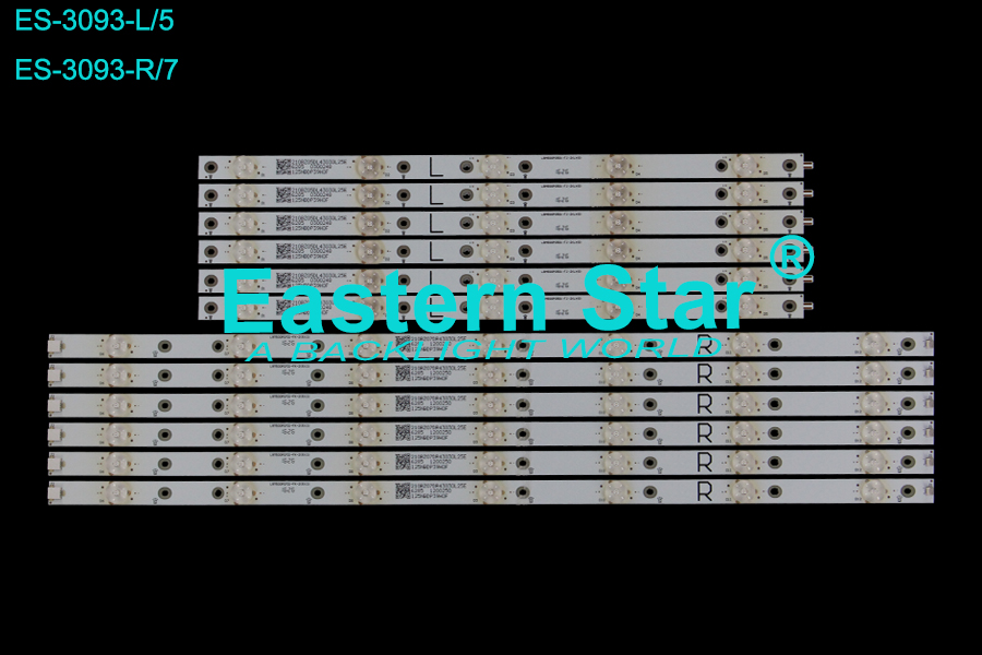 ES-3093 LED TV Backlight use for 50" Insignia NS-50DR710NA17 LBM500P0701-FK-2(R)  LBM500P0501-FJ-2(L) LED STRIP(12)