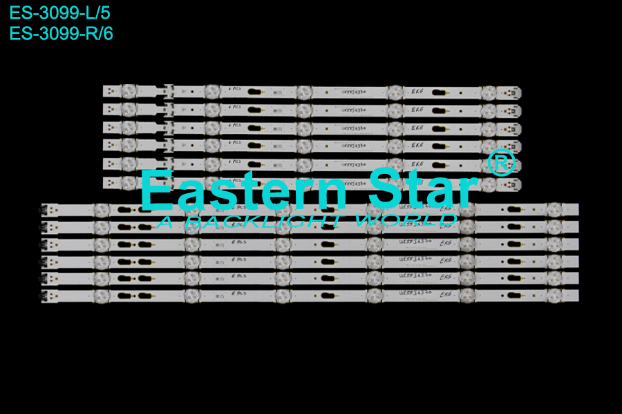 ES-3099 LED TV Backlight use for 55" Samsung UE55J6370SU S_5J63_55_FL_L5_REV1.6_150108_LM41-00117K  S_5J63_55_FL_R6_REV1.6_150108_LM41-00117J 34787A, 34788A LED STRIP(12)