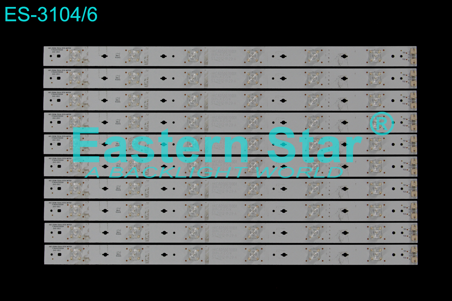 ES-3104 LED TV Backlight use for 50" Haier /Furrion /Sanyo FEFS50T9A, LE50H3280 HKC-500W-TE01A-50T9-MCPCB LED STRIP(10)