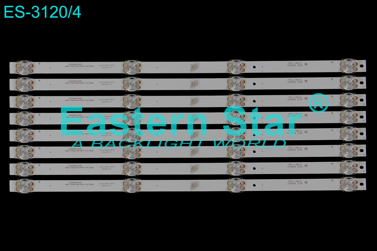 ES-3120 LED TV Backlight use for 50" CC02500D419V01 500C1 ODE20 8x4 4S1P 1410 OD20 LED STRIP(8）