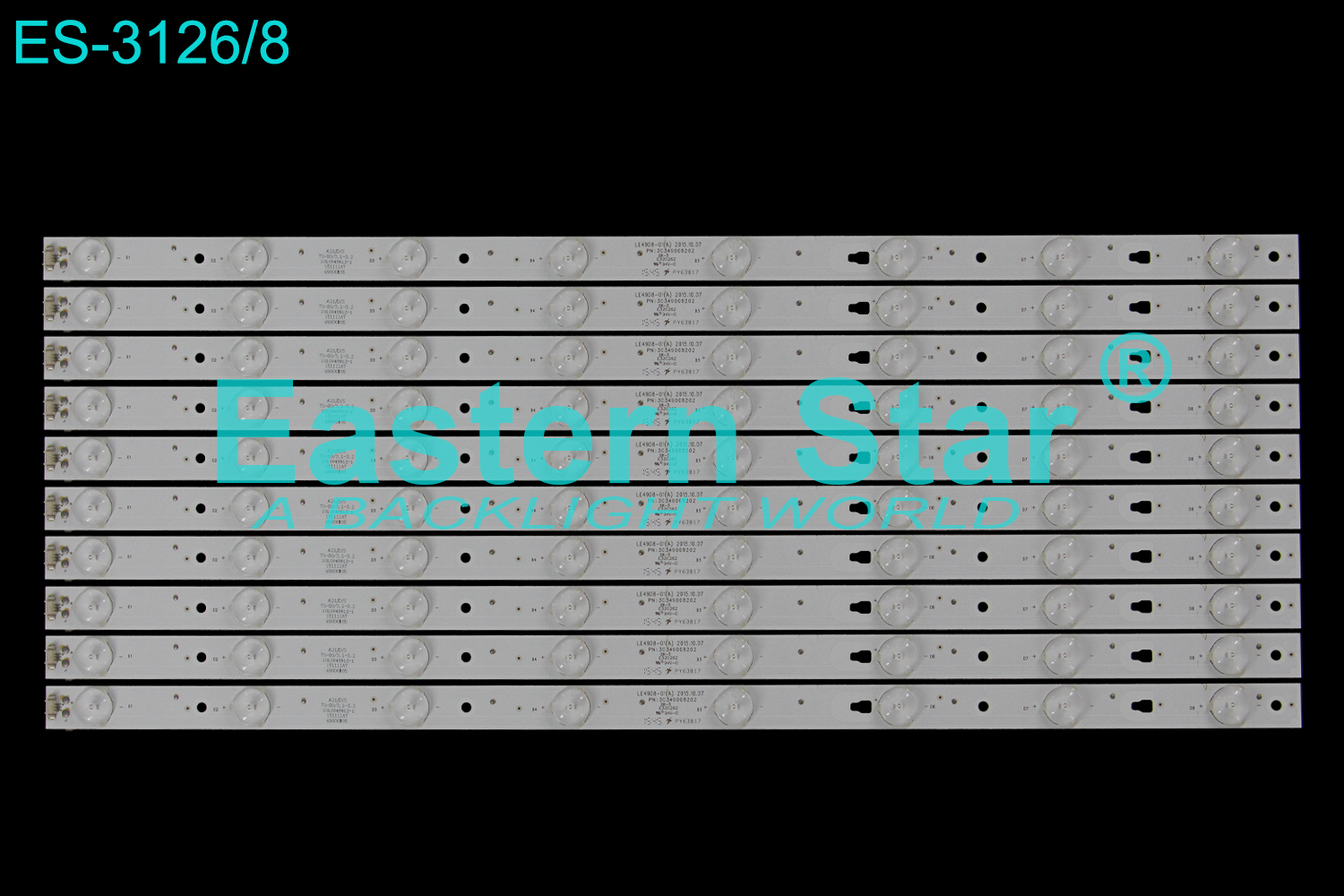 ES-3126 LED TV Backlight use for 48" Hitachi 49C60 / Haier / Jvc LE49D8-01 (A) PN:30349008202 / LE48D8-03(D) PN:30348008220 / LED50D8-03(A) PN : 30349008203 / LED48D08-ZC21AG-01 LED STRIP(10）