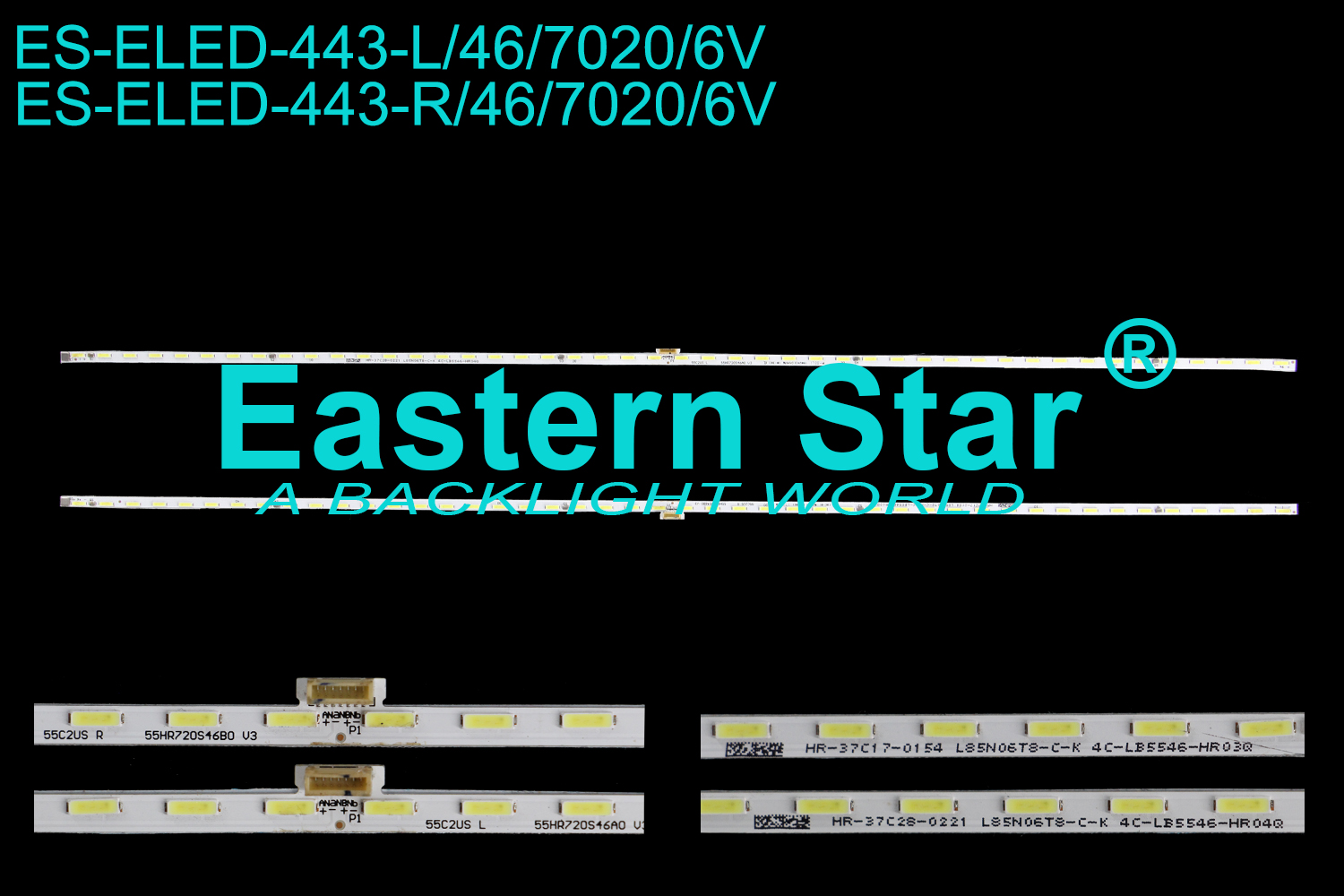 ES-ELED-443 ELED/EDGE TV backlight use for 55'' Tcl 55C2US  L/R: 55C2US L/R  55HR720S46A0 V3 HR-37C28-0221 L85N06T8-C-K 4C-LB55 LED STRIPS(2）