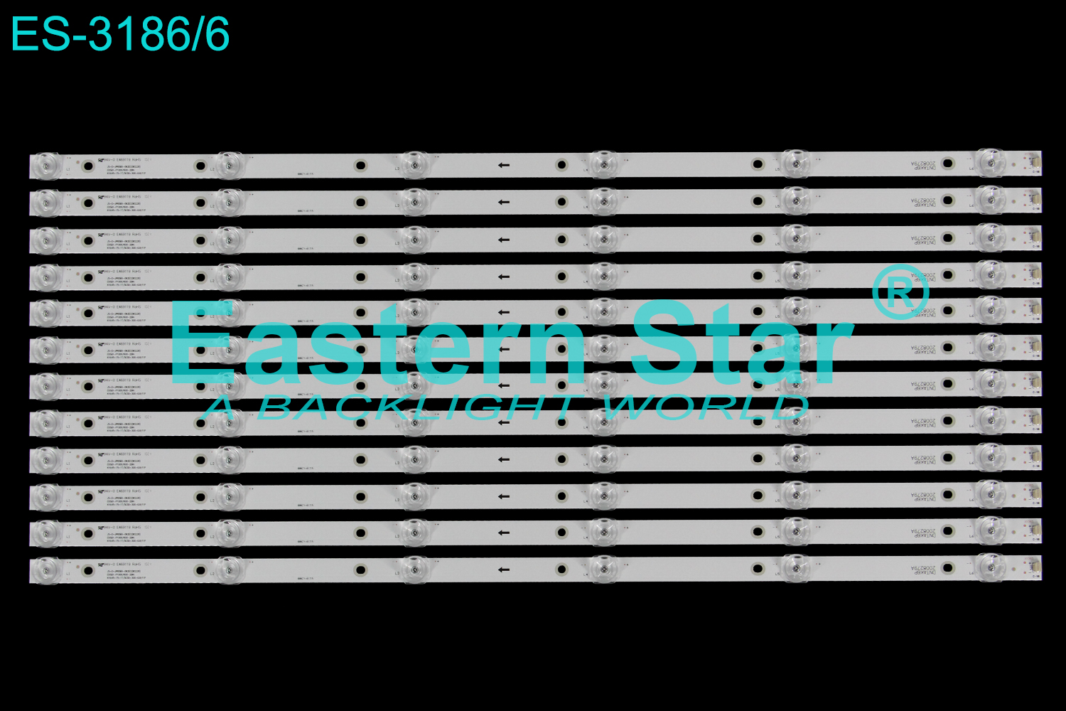 ES-3186 LED TV Backlight use for 65" Akai CV65UHDT2SMH  JS-D-JP65EK-062EC(80228)  E65EK-P1000/600-2BIN  616.65-15-1T/3030-300-6.8/11P  LED STRIP(12)