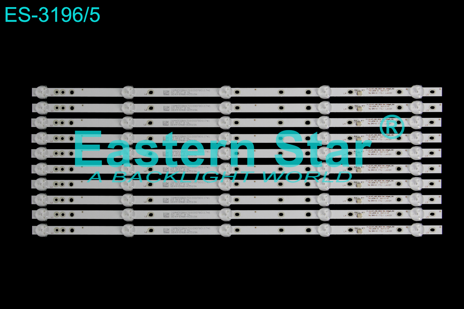 ES-3196 LED TV Backlight use for 50" Polarline/Sunny 50PU11TC-SM CY-HL+HT-49D-3528 MS-L2190  28MH300B8170100078012134  LED STRIP(10)