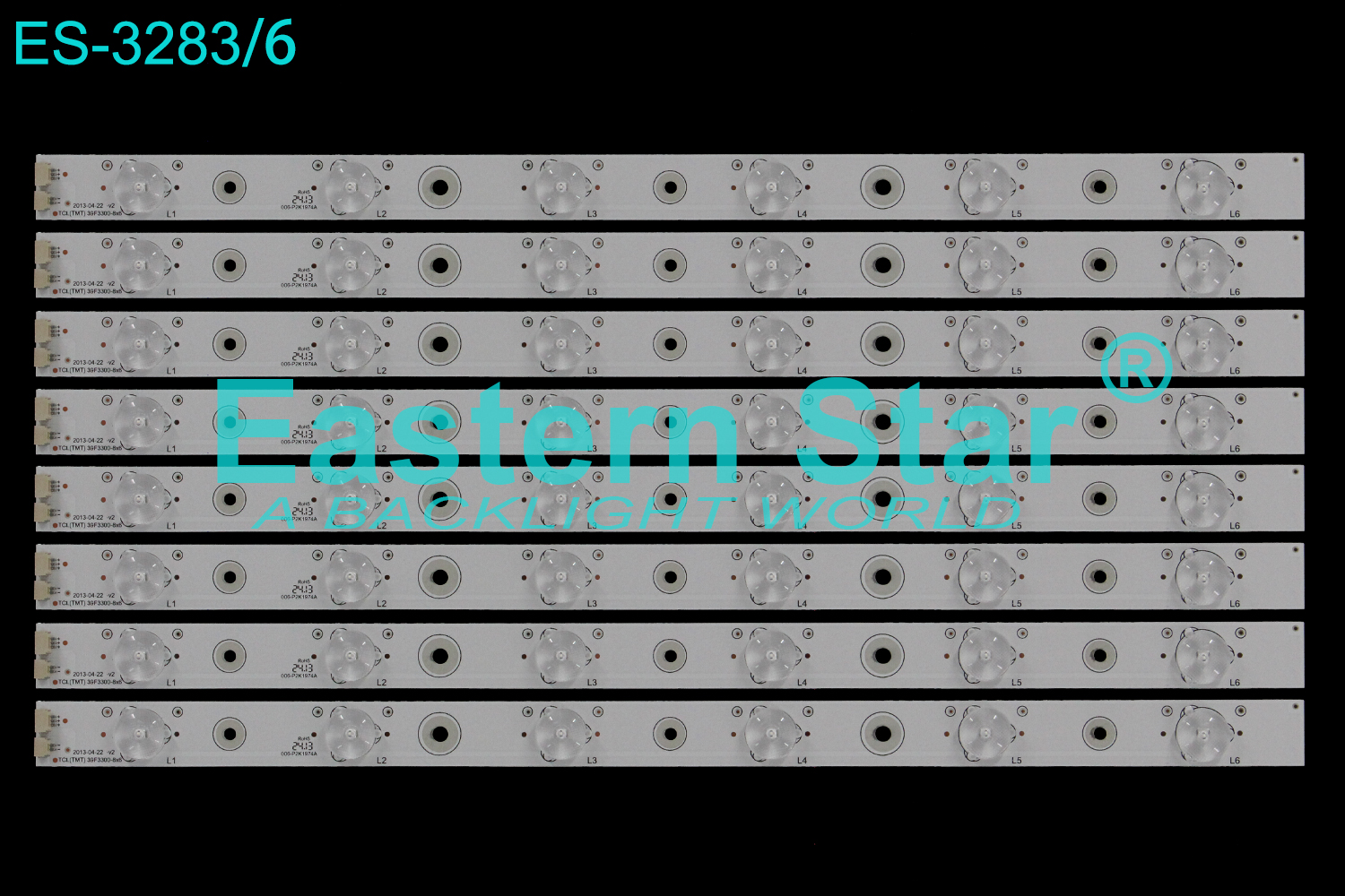 ES-3283 LED TV Backlight use for 39" Tcl/Thomson 39FU3253C,use for Tcl 39F3300 2013-04-22 V2 use for Tcl(TMT)39F3300-8X6,4C-LB3906-YH4 LED STRIP(8)