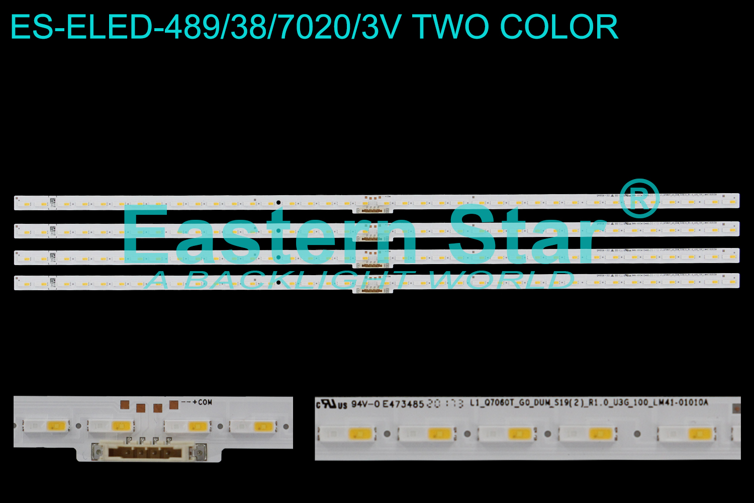 ES-ELED-489 ELED/EDGE TV backlight use for 70'' Samsung QN70Q6DTAFXZA BN96-51713A,L1_Q7060T_GO_DUM_S19(2)_R1.0_U3G_100_LM41-01010ABN96-51713A,L1_Q7060T_GO_DUM_S19(2)_R1.0_U3G_100_LM41-01010A  LED STRIPS(4）