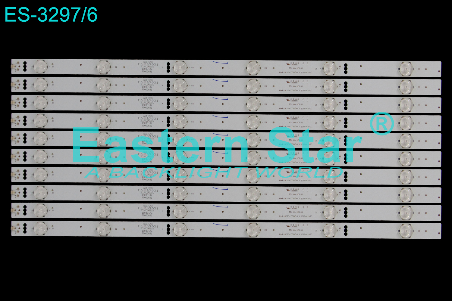 ES-3297 LED TV Backlight use for 49" ​Konka  LED49M60A AHKK49D06-ZC14F-03  2015-02-27  303AK490032  LED STRIP(10)