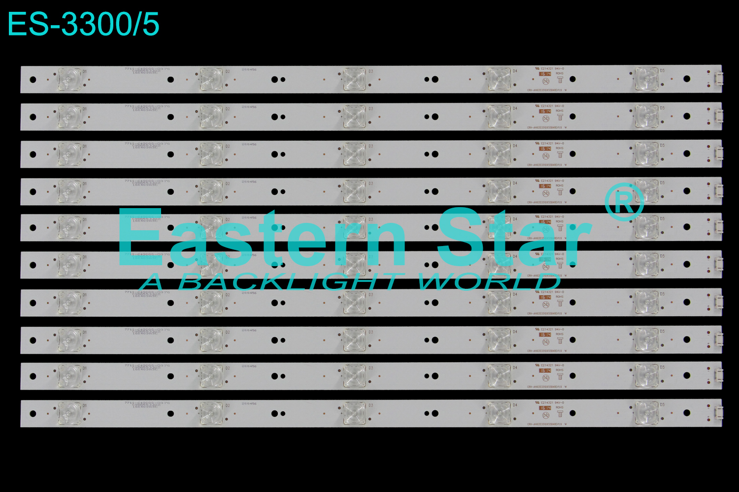 ES-3300 LED TV Backlight use for 49" Skyworth SW49S6SUG A49353510055BAREV1.0 W 7710-649000-0070  SW49D05-ZC14CG-03  5800-W49004-0P00 LED STRIP(10)