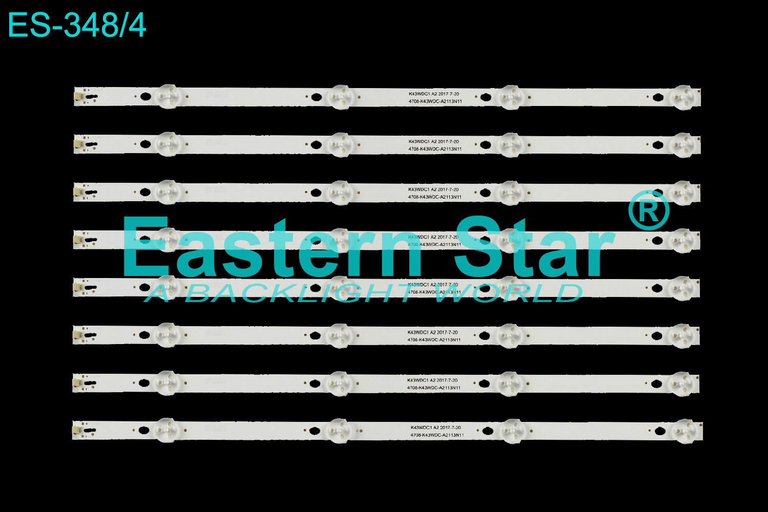 ES-348 LED TV Backlight use for 43" Philips/Lg 43PUF6052/T3  K43WDC1 A2 2017-7-20   4708-K43WDC-A2113N11  LED STRIP(8)