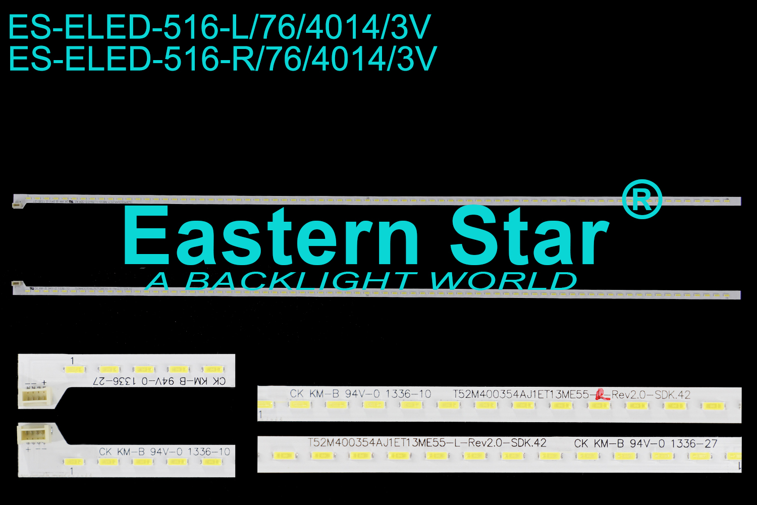 ES-ELED-516 ELED/EDGE TV backlight use for 40'' Tcl L40F3500A T52M40035AJ1ET13ME55-L-Rev2.0-SDK.42 T52M40035AJ1ET13ME55-R-Rev2.0-SDK.42 LED STRIPS(2)