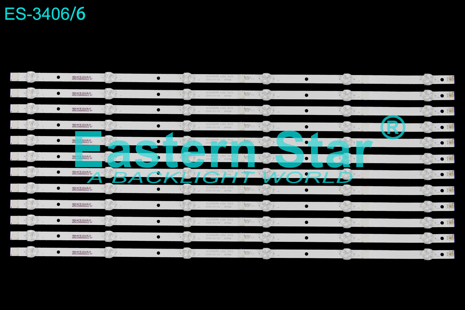 ES-3406 LED TV Backlight use for 65" Rca  RTU6549  DLED65SMD 12X6 0003 LED STRIP(12)