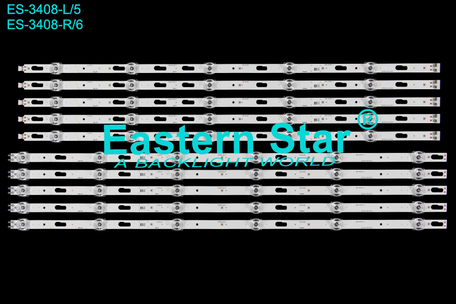 ES-3408 LED TV Backlight use for 60" Samsung UN60TU7000FXZA, UN60AU7700GXZD LM41-01077B, LM41-01078B, L1_AU7K_F0, CFM_R6(1)_R1.0, CFM_R6(1)_R1.0, CFM_L5(1)_R1.0  LED STRIP(10)