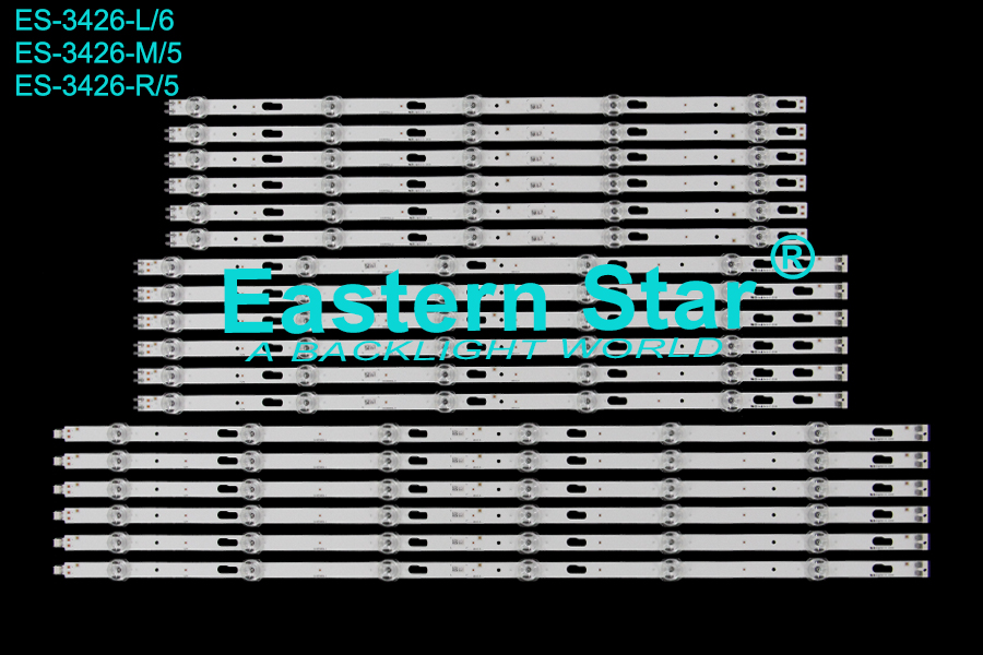 ES-3426 LED TV Backlight use for 85" Samsung UE85TU8000U, UN85TU8000F,  L:SVC850A06_L  BN96-51025A   M:SVC850A06_M  BN96-51026A  R:SVC850A06_R  BN96-51027A LED STRIP(18)