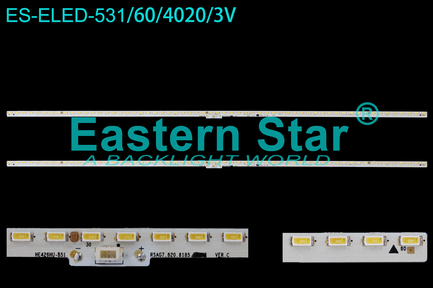 ES-ELED-531 ELED/EDGE TV backlight use for 43'' Hisense 43K5500U HE426HU-B51 RSAG7.820.6185 LED STRIPS(2)