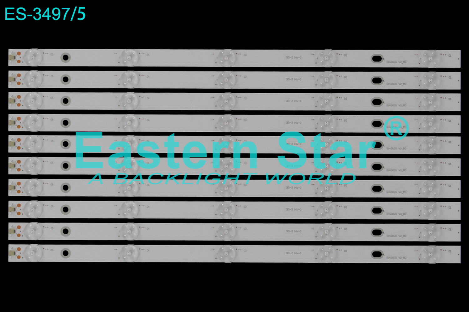 ES-3497 LED TV Backlight use for 43" Makvision MT43W-267C3 TB4307D V0_00|EX-43S04E01-2B753 LED STRIP(10)