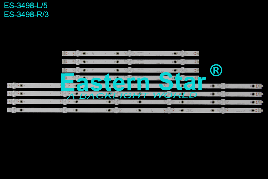 ES-3498 LED TV Backlight use for 50" Insignia/Sharp NS-50DF710NA19,LC-50LB601U LB50091 V0_00,  LB50091 V1_00,  LB-PM3030-GJBBY504X8ABL2-L-T,  LB-PM3030-GJBBY504X8ABL2-R-T LED STRIP(8)