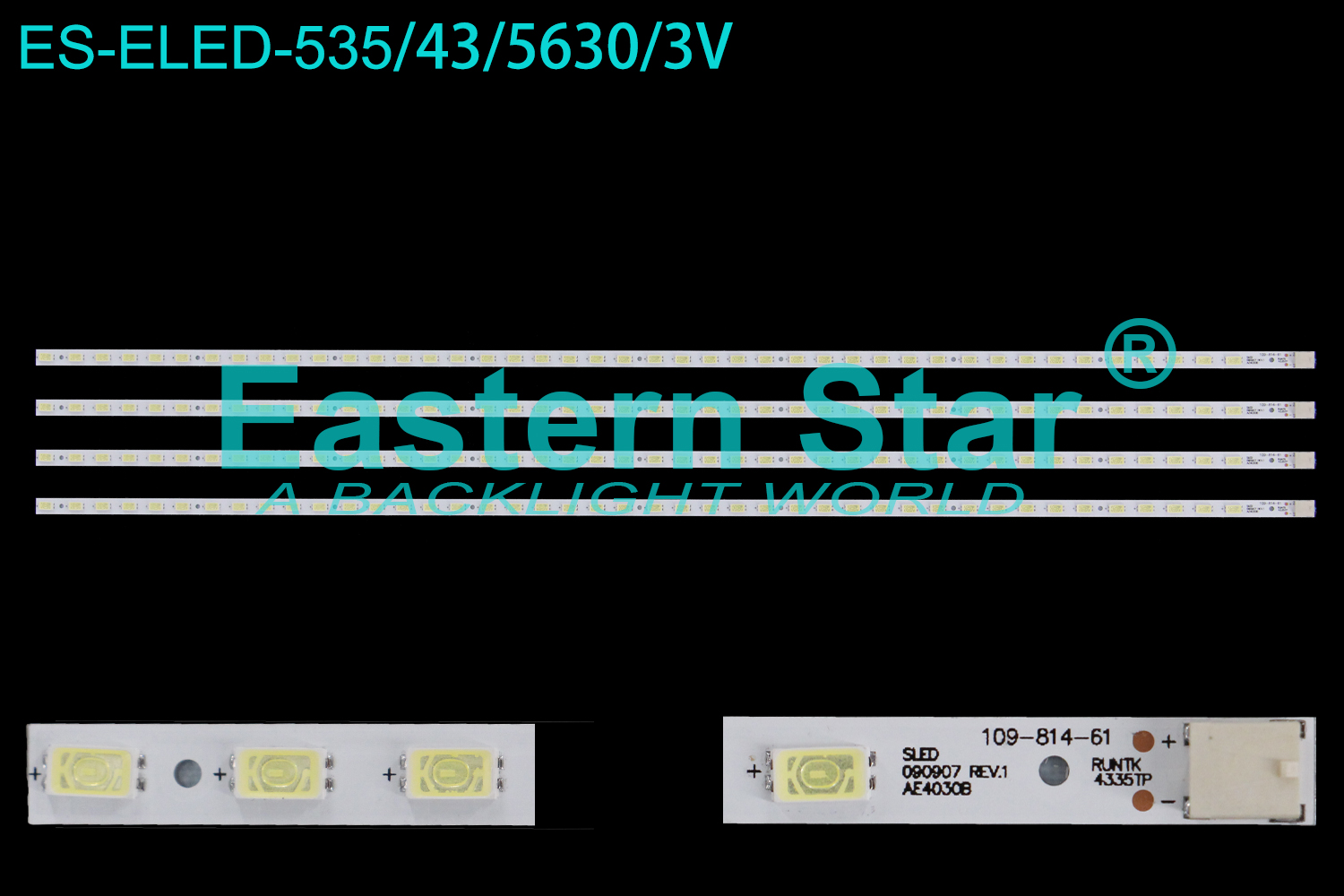 ES-ELED-535 ELED/EDGE TV backlight use for 40'' Sony KDL-40EX703, KDL40NX700 SLED 090907 REV.1 AE4030B RUNTK 4335TP LED STRIPS(4)