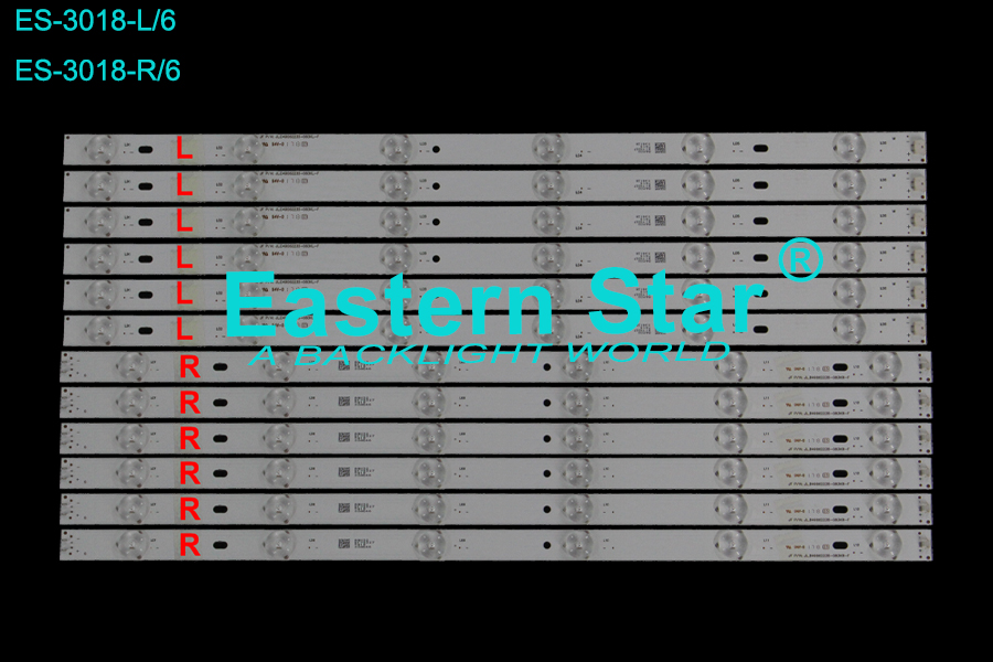 ES-3018 LED TV Backlight use for 49" Vivax L: JF P/N: JL.D49062235-083KL-F R: JF P/N: JL.D49062235-083KR-F LED STRIP(12)