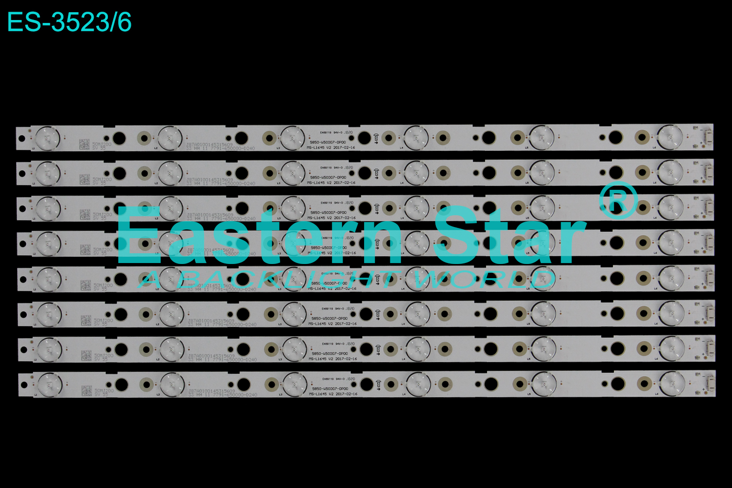 ES-3523 LED TV Backlight use for 50" Skyworth 50M9 5850-W50007-0P00,  MS-L1645 V2 LED STRIP(8)