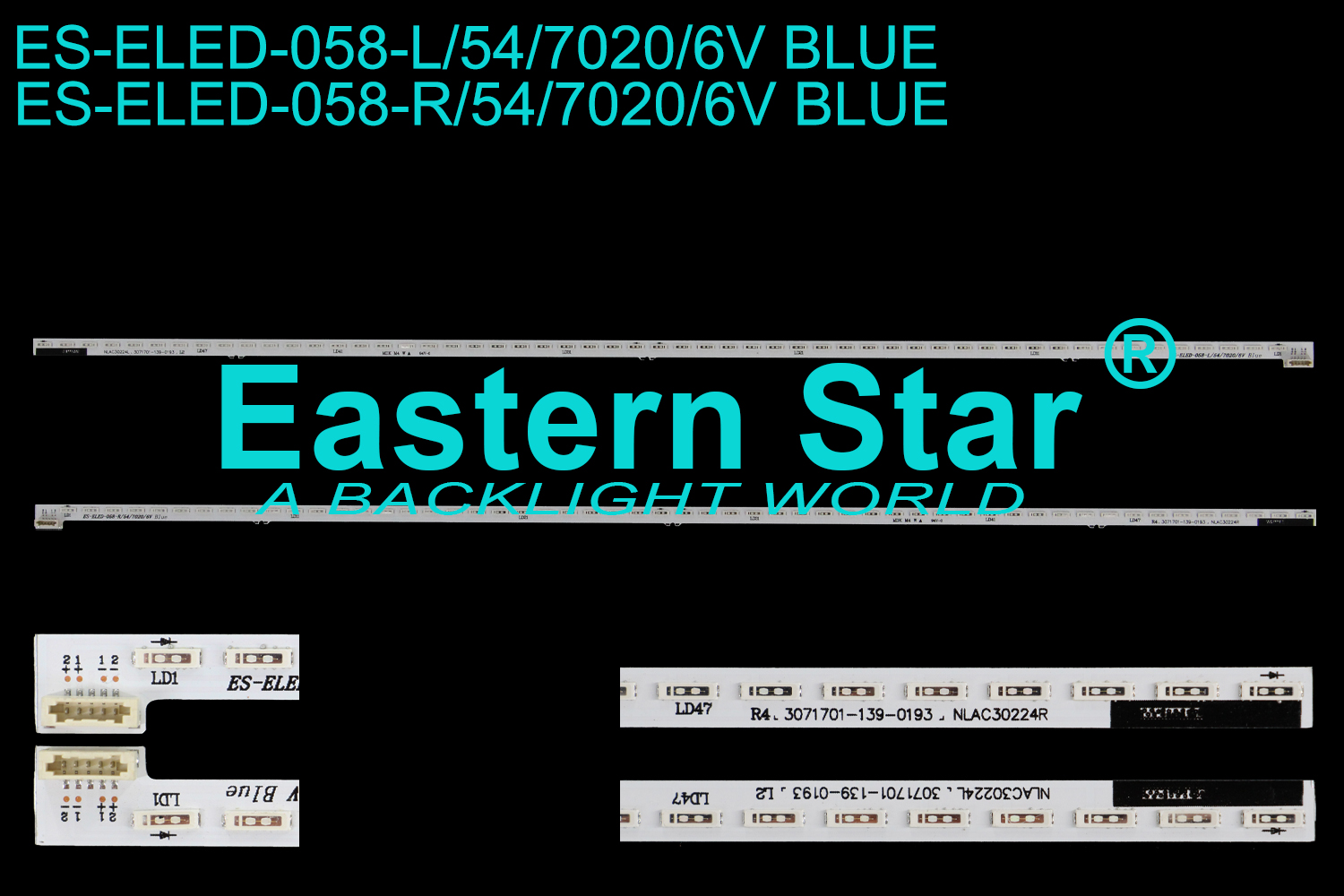 ES-ELED-058 ELED/EDGE TV backlight use for 47'' Sony KDL-47W850A,  47W804 NLAC30224L 3071701-139-0193  NLAC30224R 3071701-139-0193 LED STRIPS(2)