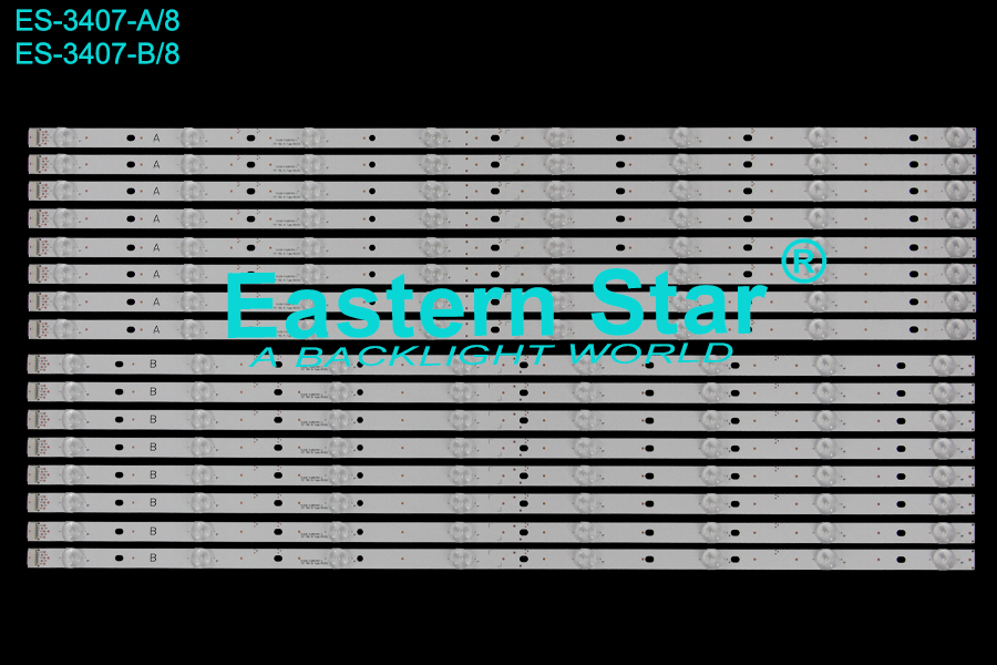 ES-3407 LED TV Backlight use for 70" Vizio M70-D3 A: 70" FBC A-TYPE REV03， FL689760-1，B: 70" FBC B-TYPE REV02,  FL689760-2  LED STRIP(16)