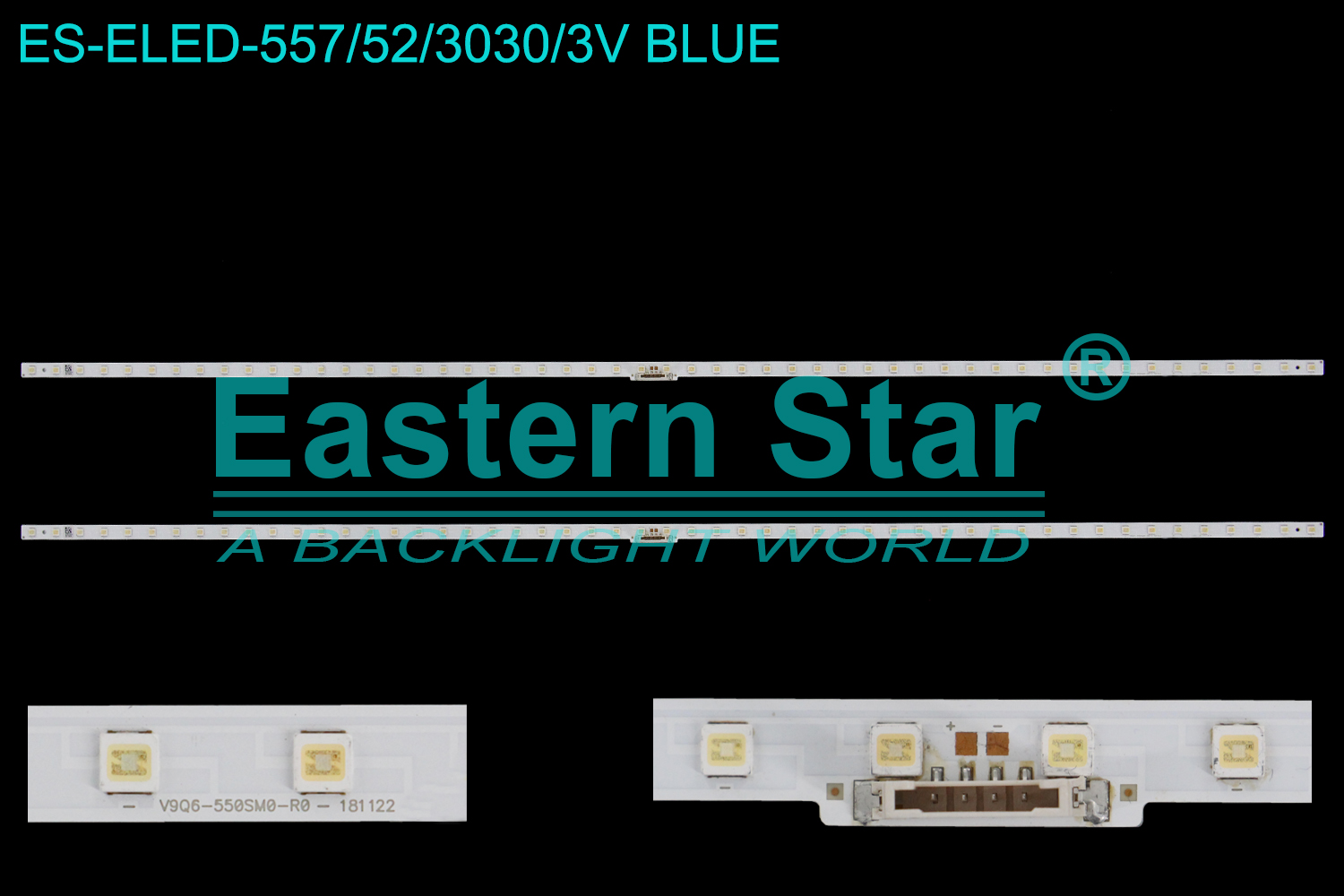 ES-ELED-557 ELED/EDGE TV backlight use for 55'' Samsung UN55RU800D V9Q6-550SM0-R0 181122 / JL.D550C1330-004AS-M / 19Y_Q60_STO550AZ8_3030F BLUE_52EA_REV2.0_181112_BN96-48109A，BN61-16156A LED STRIPS(2)