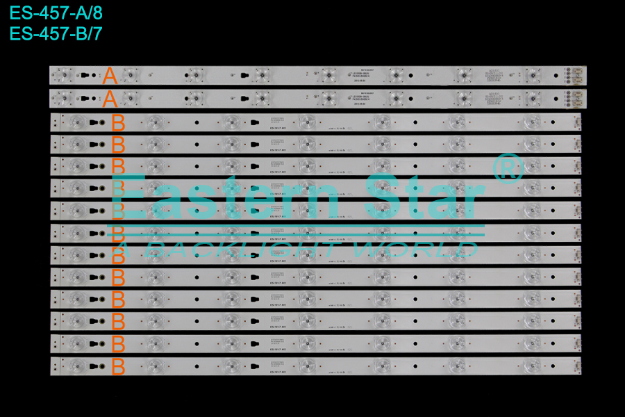 ES-457 LED TV Backlight use for 55" Haier 55K5000 LED55D8-08(A)  PN: 30355008214  2015.08.08  LED55D7-01(B)  PN:3035007202 LED STRIP(14)