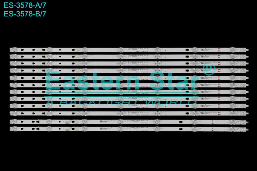 ES-3578 LED TV Backlight use for 65" Jvc LT-65MAW595  WR65UX4019 A/B: LED65D07A-ZC29AG-01E 2018-03-31 7S1P 30365007031/2E, 65D2003V1W7C1B66114M,  E331251 LED STRIP(12)