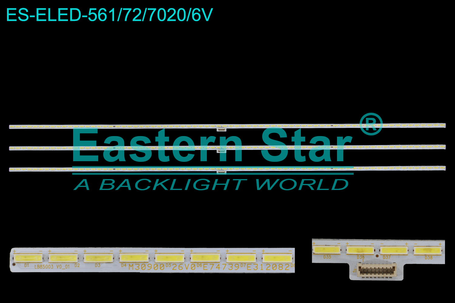 ES-ELED-561 ELED/EDGE TV backlight use for 85'' Sony XBR-85X850D LB85003 V0_01, M3090026V0  LED STRIPS(3)