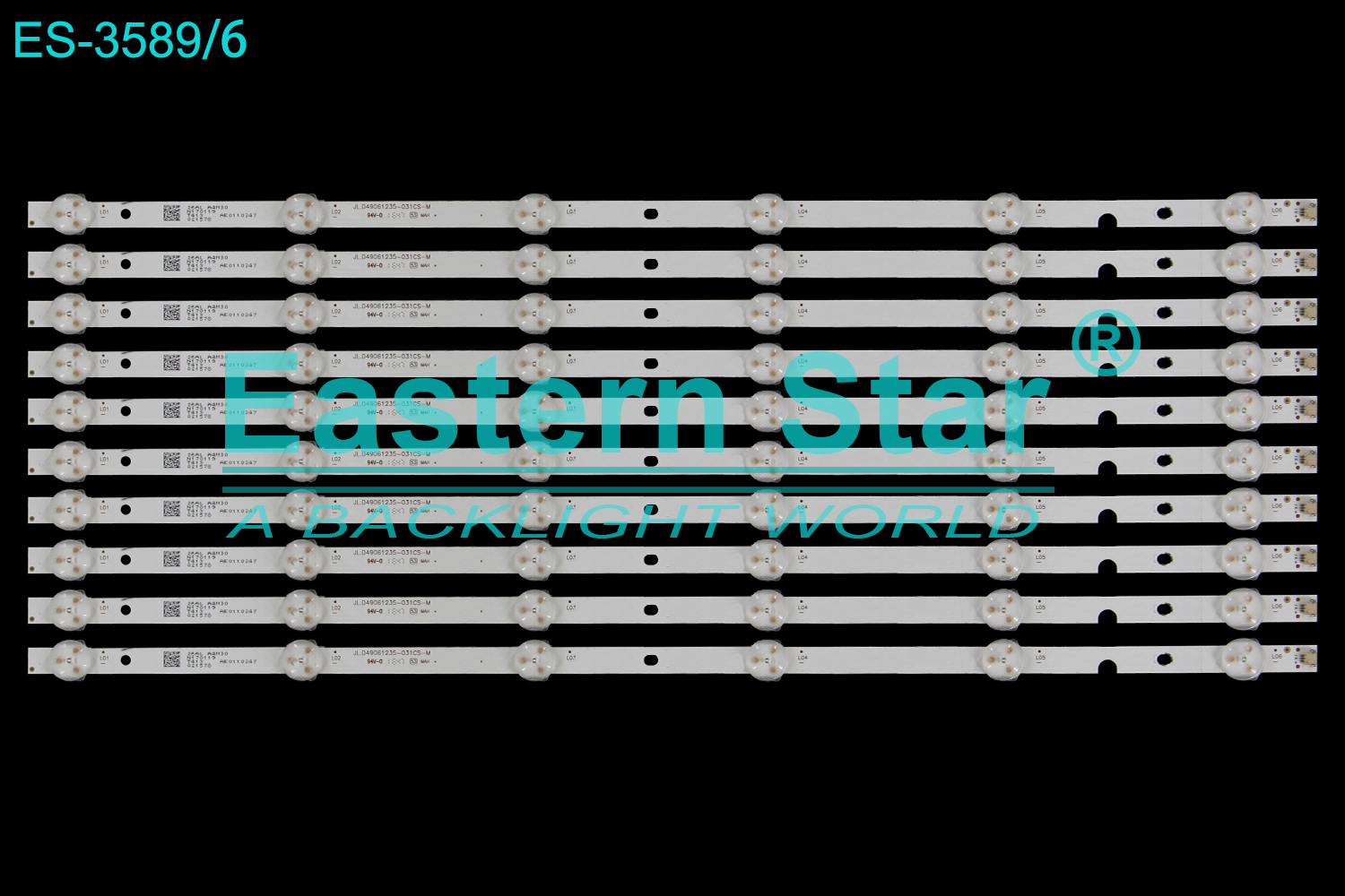 ES-3589 LED TV Backlight use for 50" Maxwell JL.D49061235-031CS-M SQY49LB_6X10_PCPCB_V0 JL.D49061235-031CS-M LSC490FN03 AE0110347 LED STRIP(10)